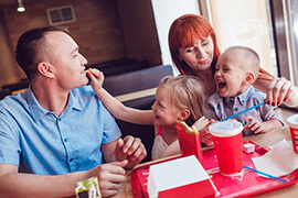 Couple eating at a restaurant