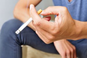 cigarette in man's hand