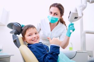  little boy at the dentist