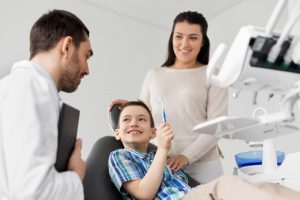 kid in dental chair