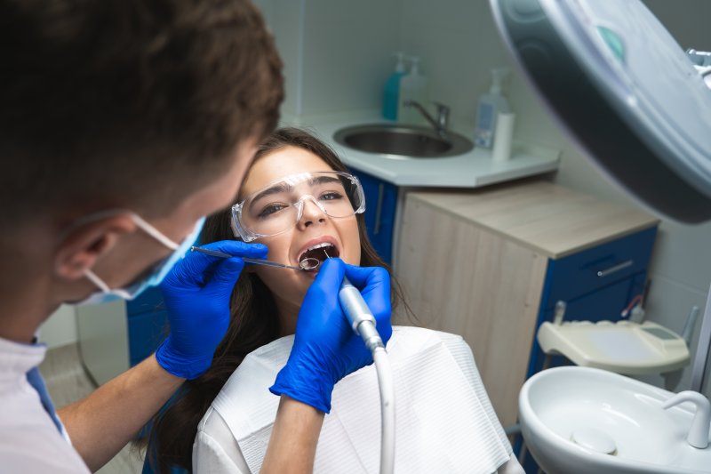 patient undergoing root canal therapy