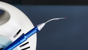 Close-up of the tip of a dental laser